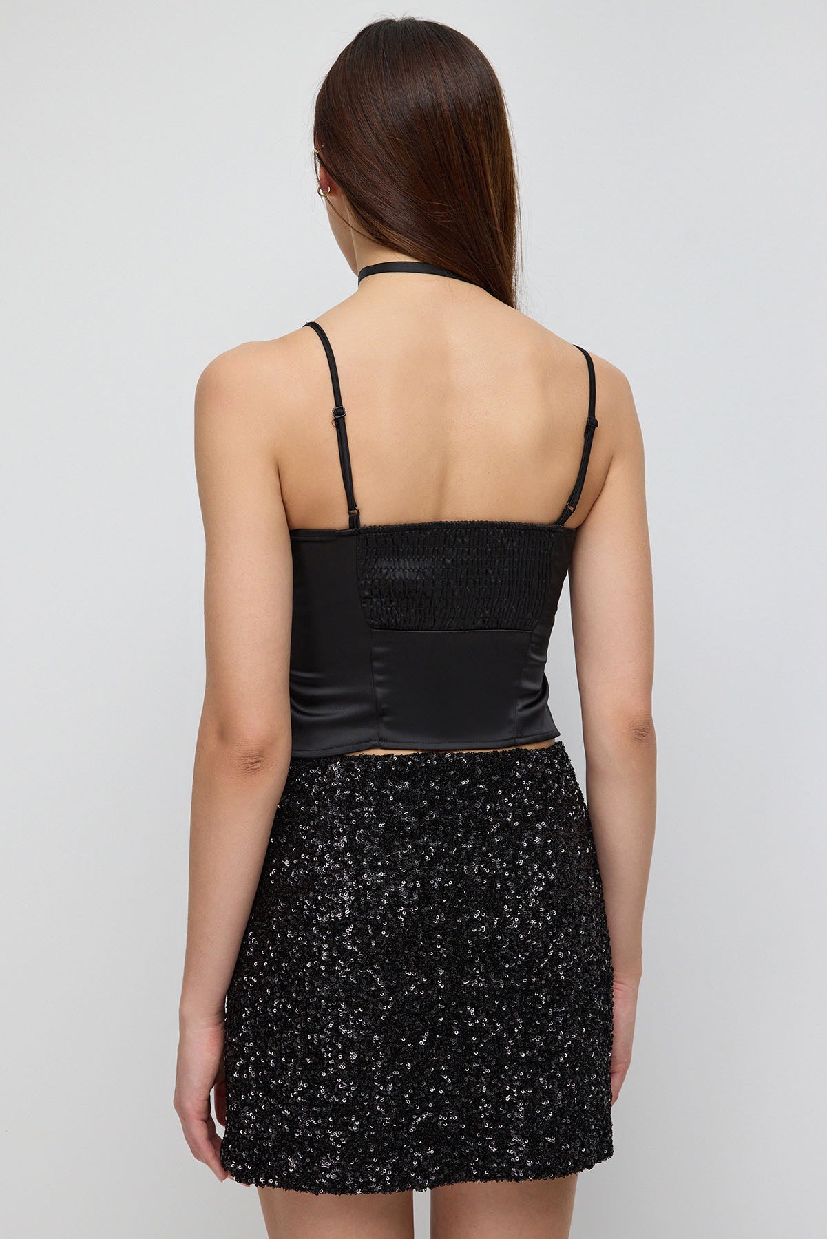 Saten Crop Top