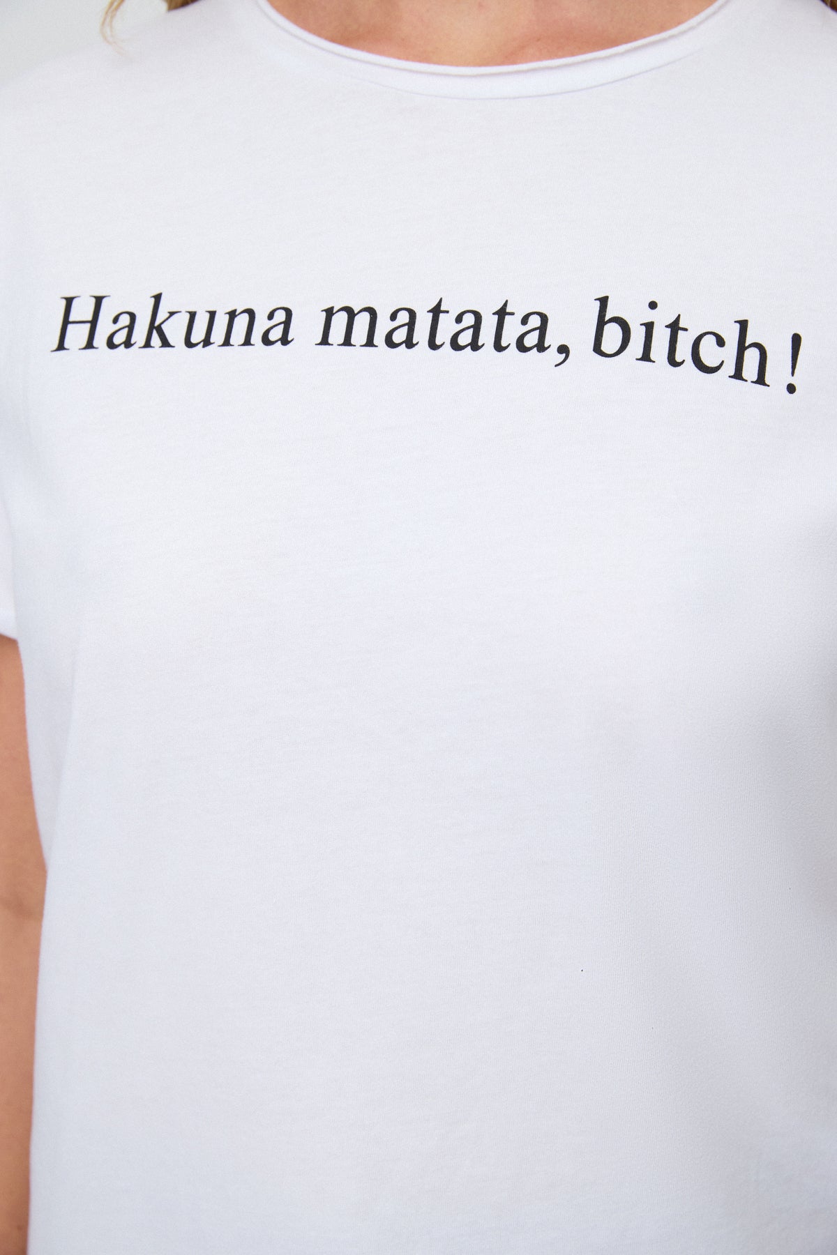 Slogan Baskılı Basic T-shirt