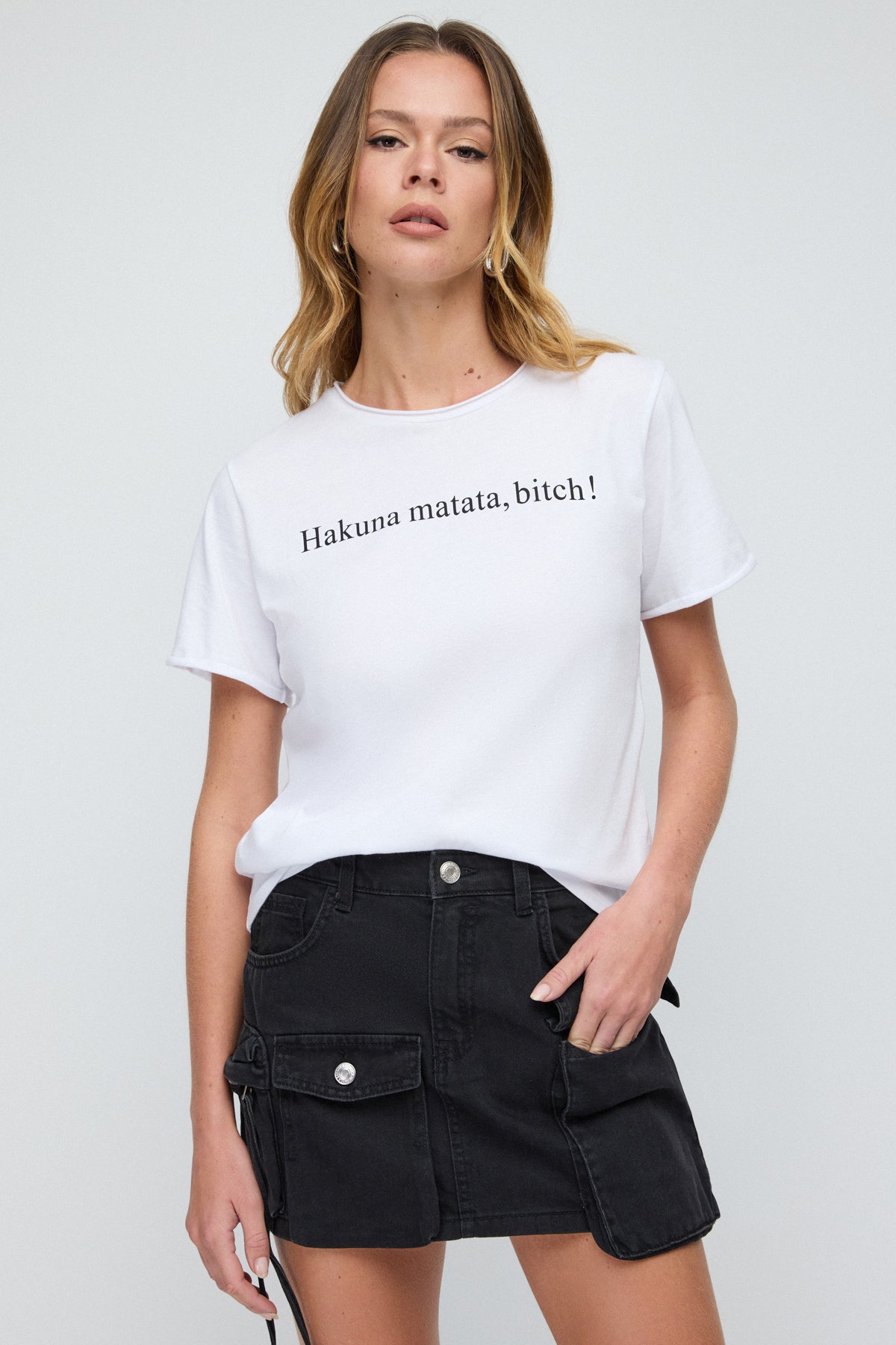 Slogan Baskılı Basic T-shirt