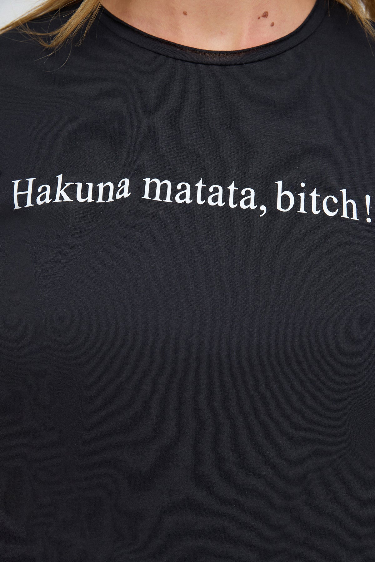 Slogan Baskılı Basic T-shirt