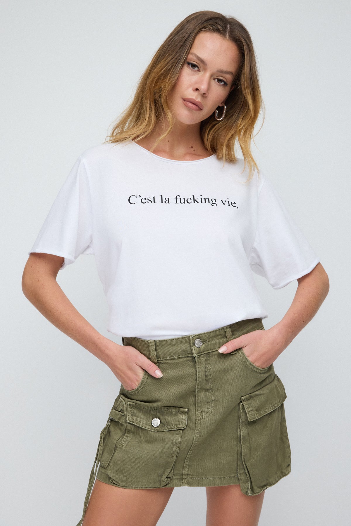 Slogan Baskılı Basic T-shirt