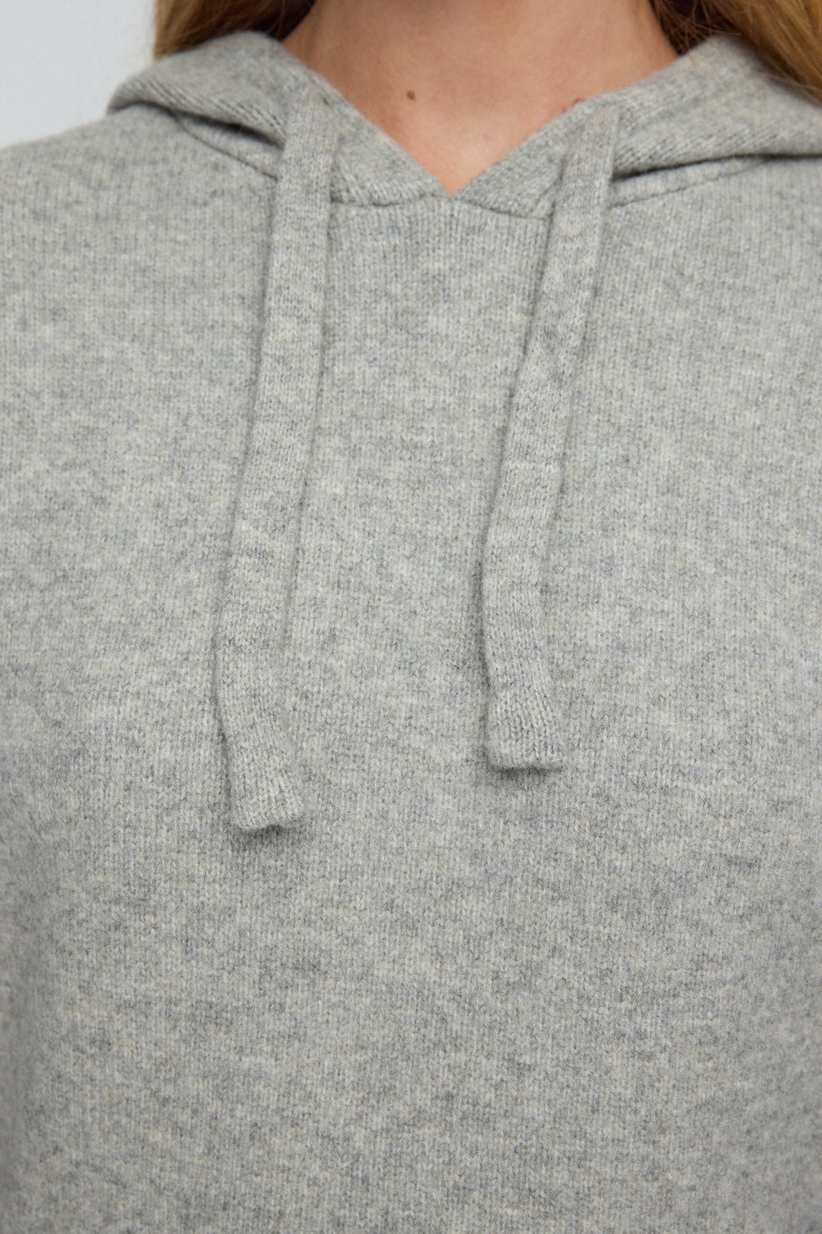 Kapüşonlu Triko Sweatshirt