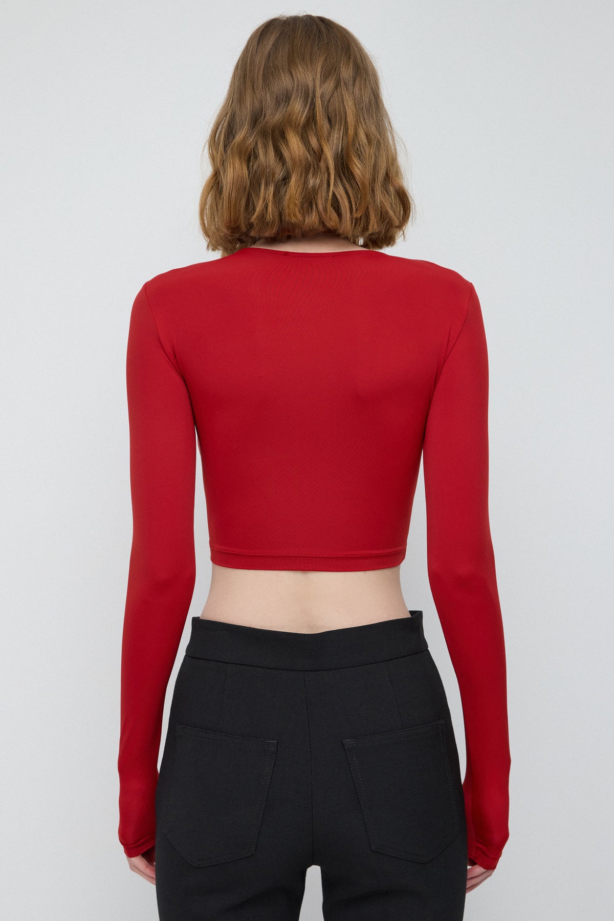 Uzun Kollu Basic Crop Top