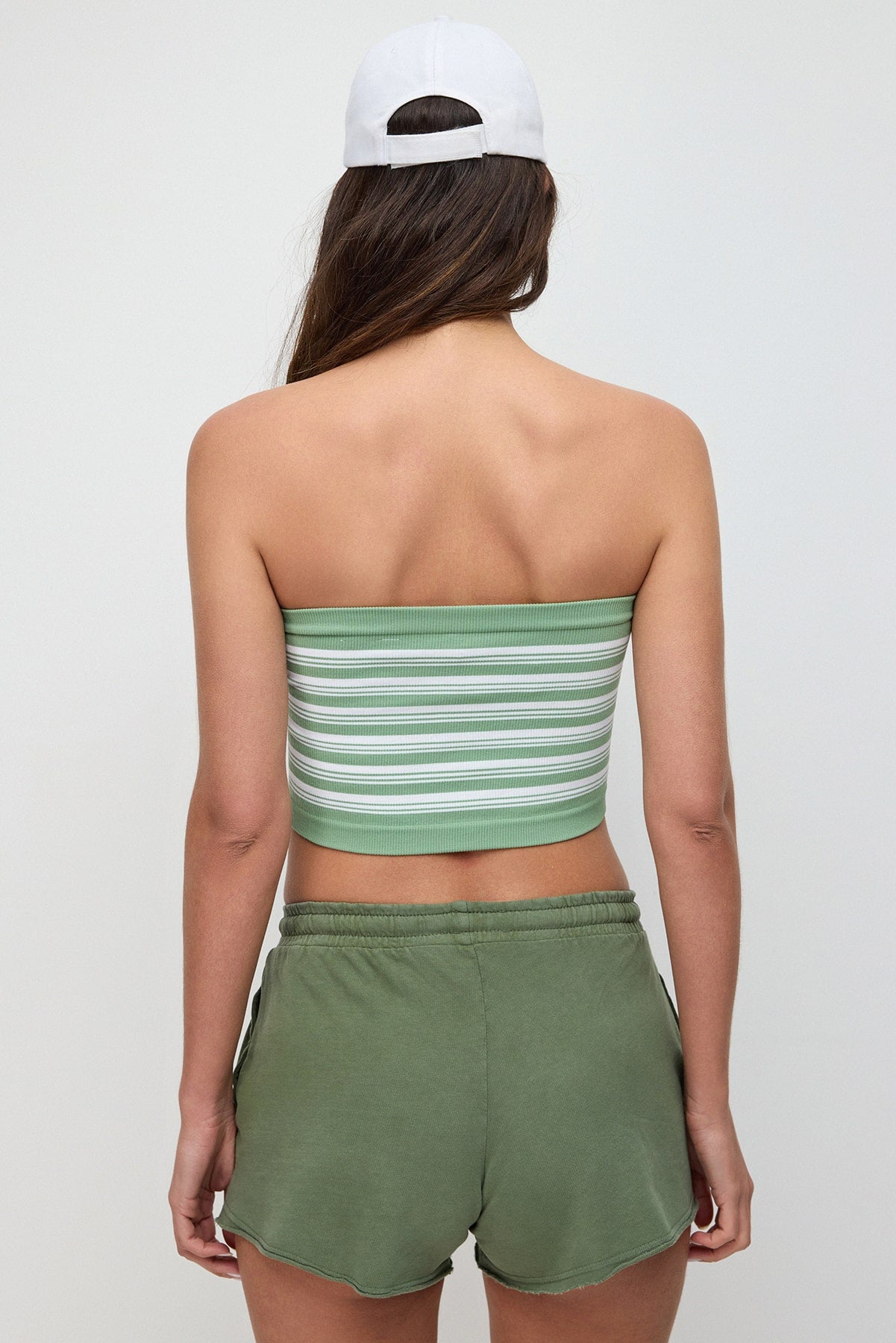 Çizgili Seamless Crop Top