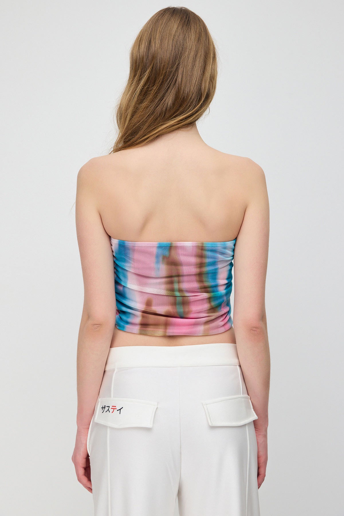 Straplez Mesh Crop Top