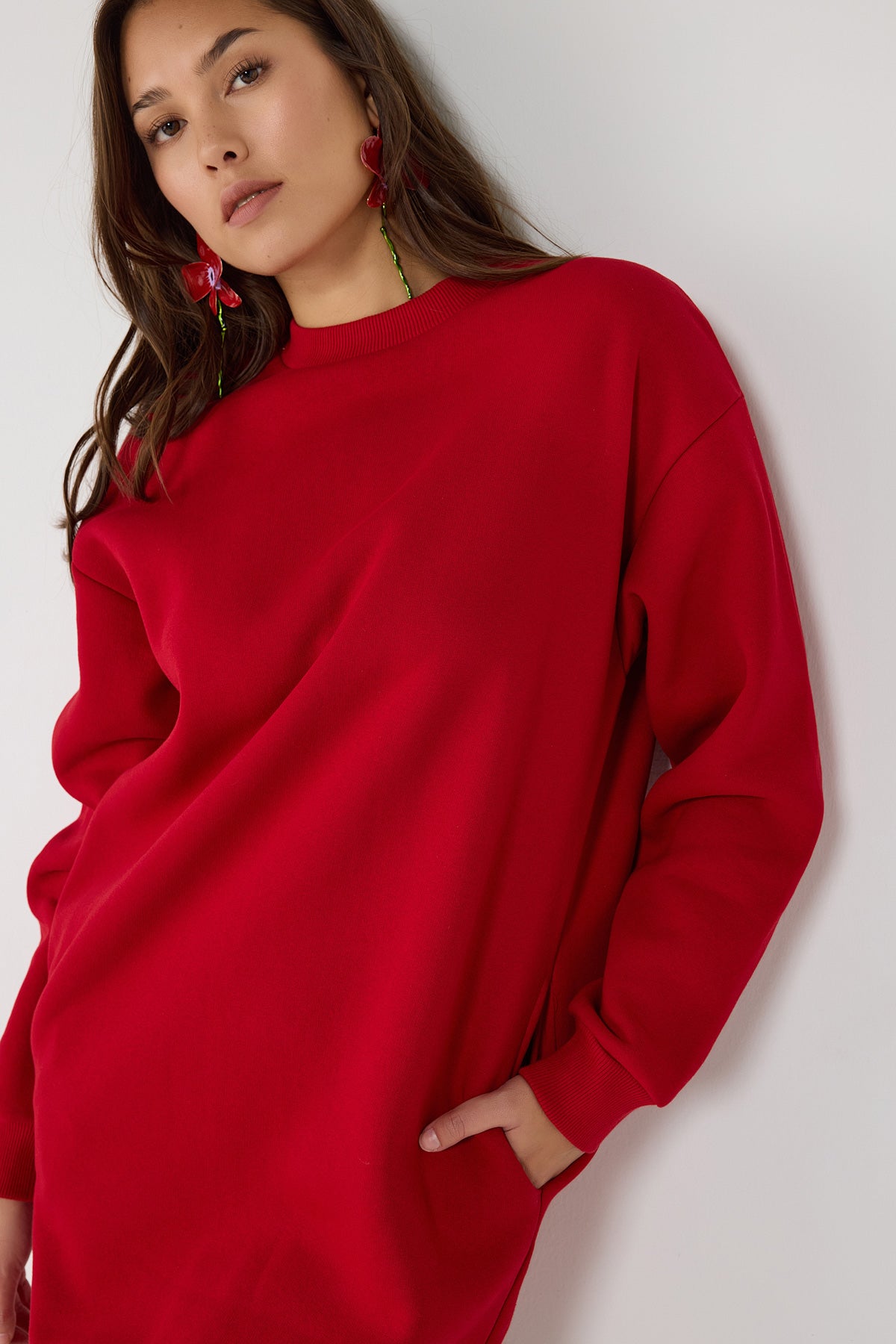 Pamuklu Sweatshirt Elbise Tunik