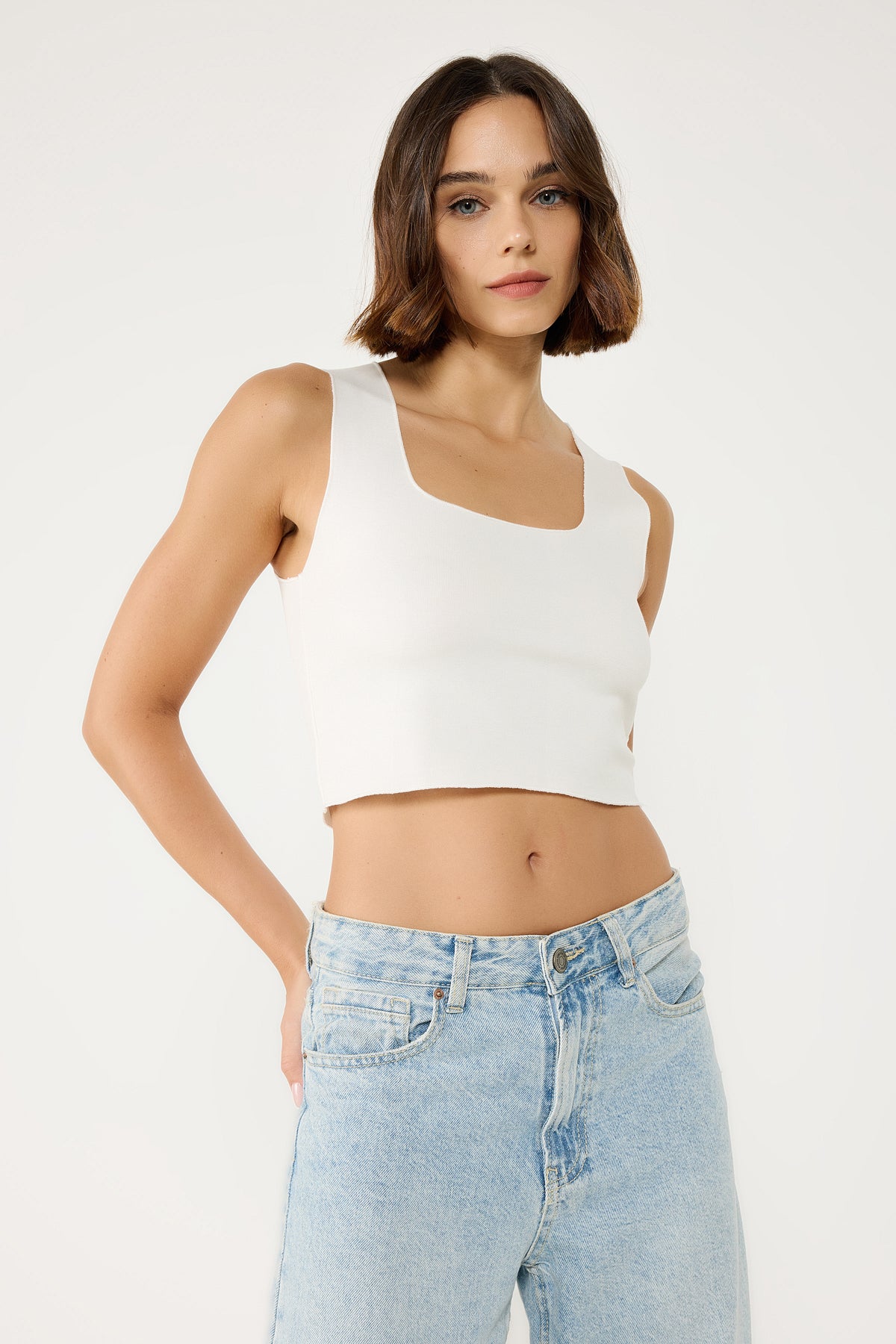 Streç Örgü Basic Top