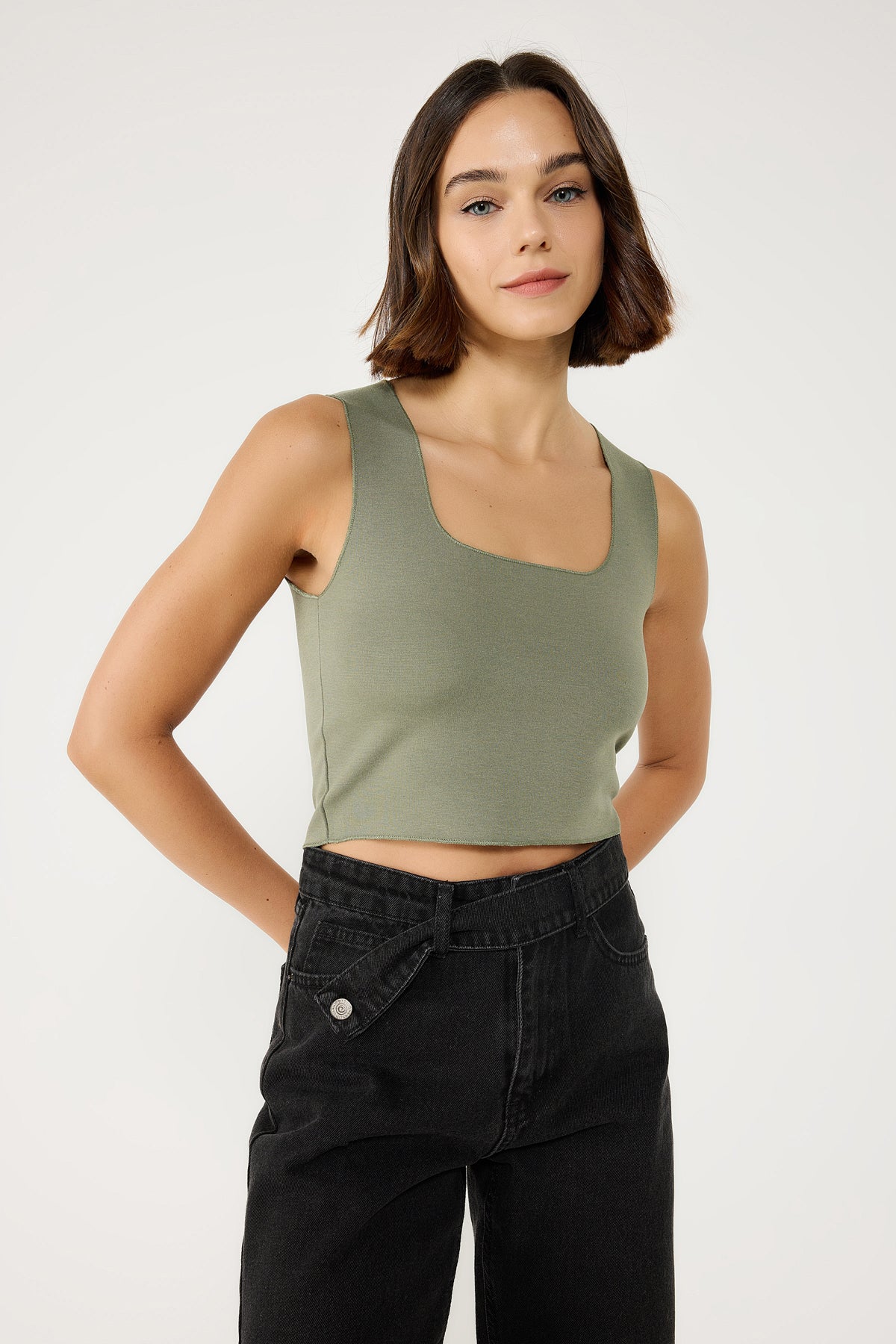 Streç Örgü Basic Top