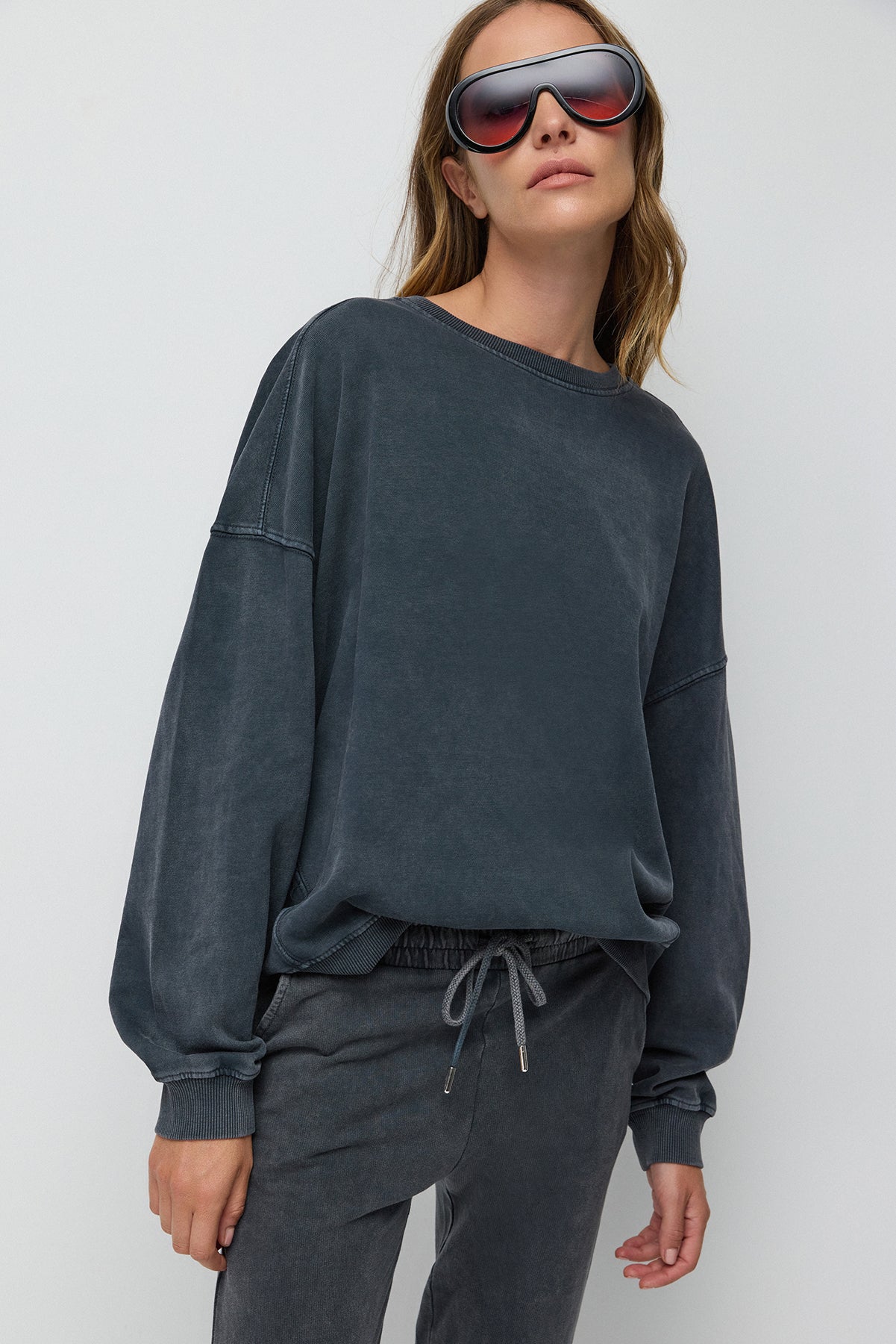 Soluk Efektli Oversize Sweatshirt