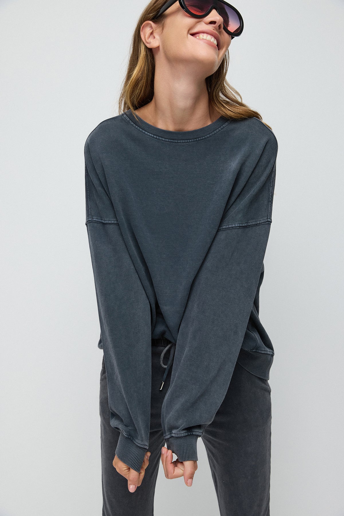 Soluk Efektli Oversize Sweatshirt