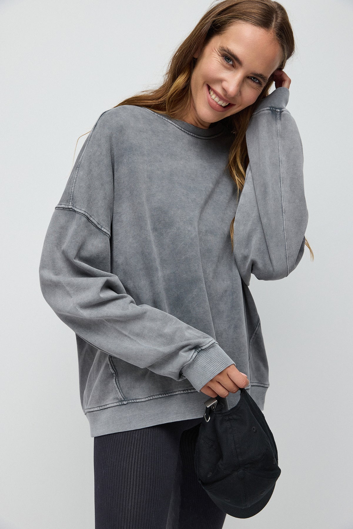 Soluk Efektli Oversize Sweatshirt