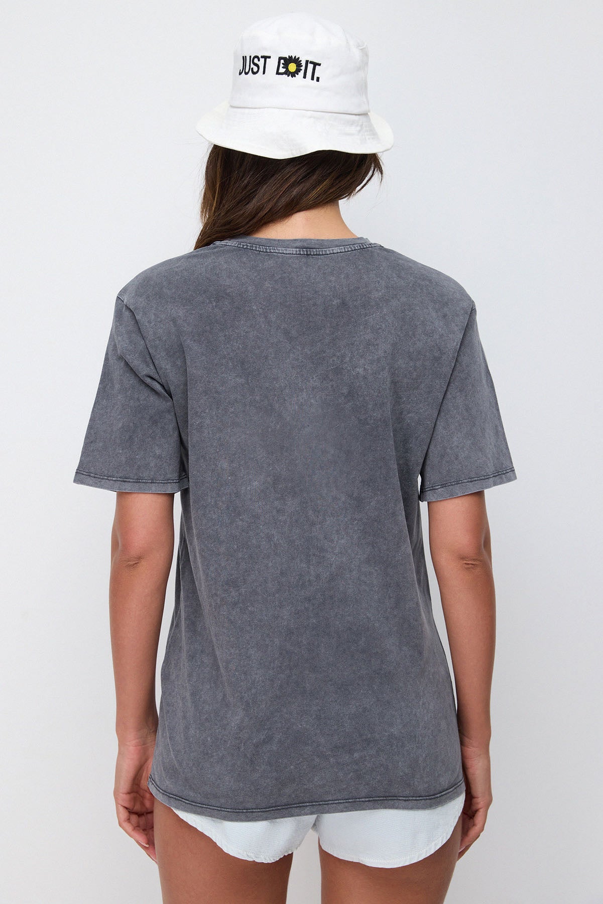 Baskılı Yıkamalı Oversize T-shirt